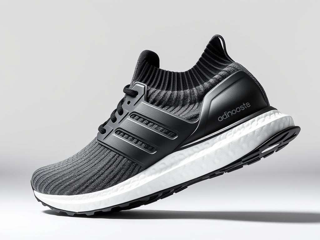 Tênis Adidas Ultraboost 22 mostrando a entressola Boost e o cabedal em Primeknit Tênis Adidas Ultraboost 22 mostrando a entressola Boost e o cabedal em Primeknit